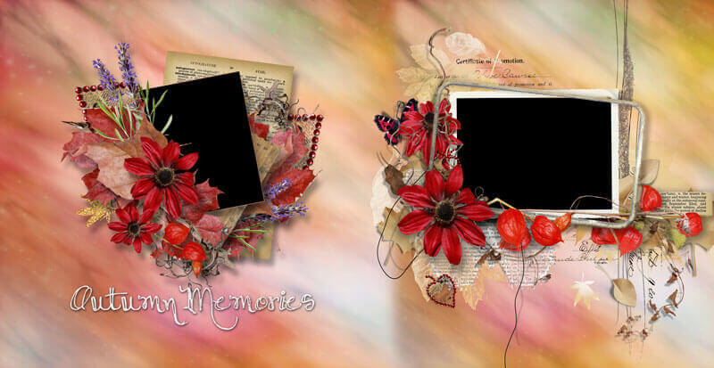 Семейная осенняя фотокнига в PSD формате - осеннее небо