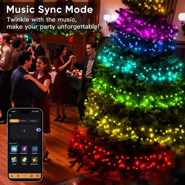 Ollny's 640 leds 262ft clear cable warm white/multi-color string lights are super long