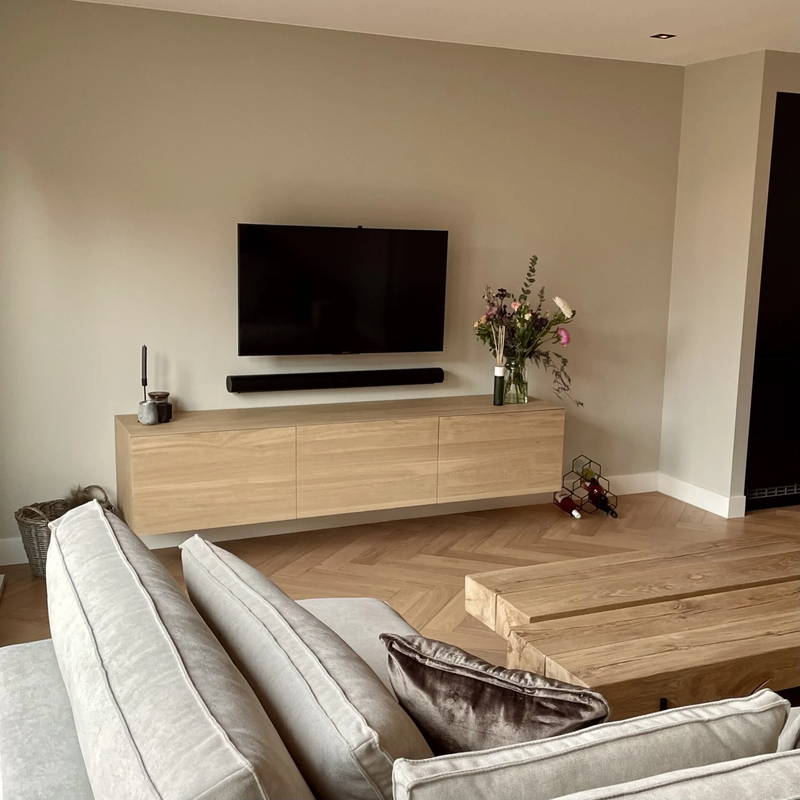 TV-meubels op maat, klantproject Houtenmeubelshop