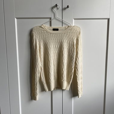 Strickpullover, Cremeweiss, S
