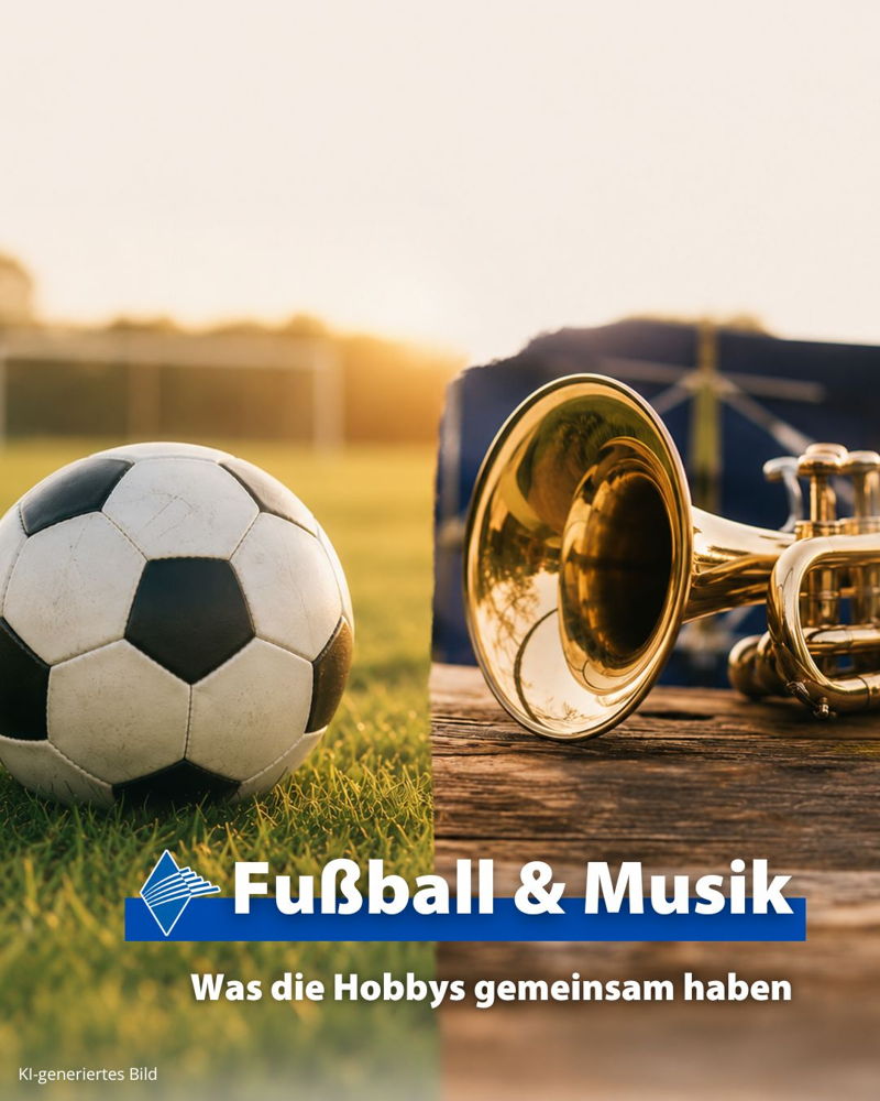 🎺⚽ Was haben Fußball- und Musikvereine gemeinsam? Mehr, als man denkt! ⚽🎺

Auf den ersten Blick könnten sie kaum unterschiedlicher sein – hier der Fußballplatz, dort der Proberaum. Doch beide leben von Teamgeist, Leidenschaft und Gemeinschaft. 💙

🔹 E
