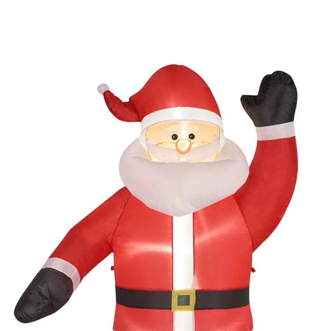 8 FT Christmas Inflatable Santa Claus with Gift Sack, Christmas Decoration with LED Light, Animated for Yard Party Lawn, Indoor & Outdoor