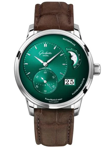 PanoMatic Lunar Stainless Steel / Green / Alligator / Folding