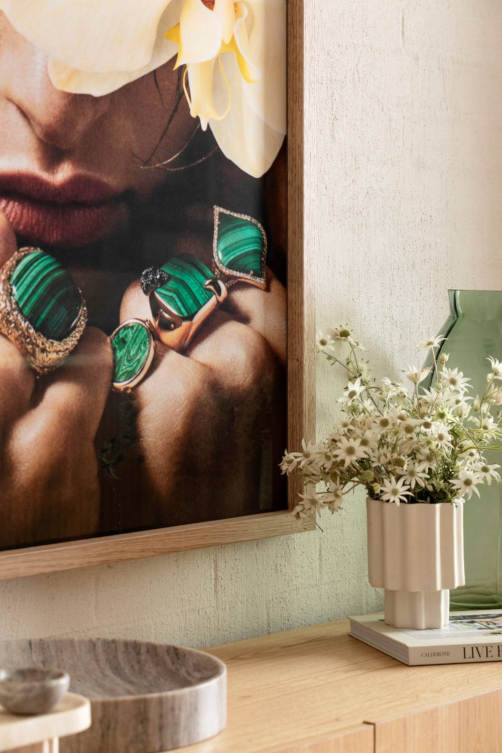 'Play On My Mind' by Dina Broadhurst framed and styled in-store