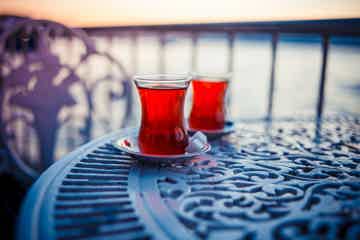 Aromatic Turkish tea on board