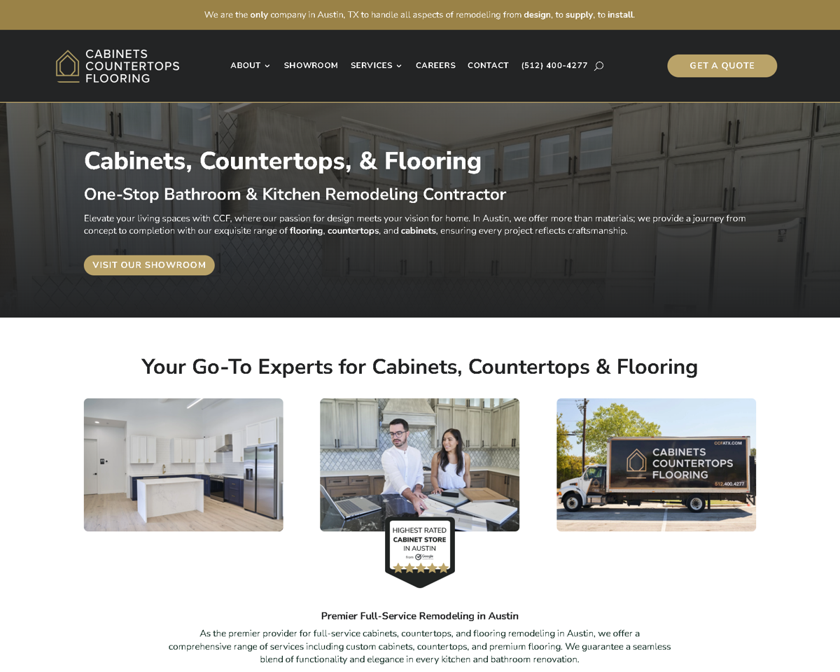 Screenshot of Luxe Kitchen & Bathrooms, from the remodeling websites collection.