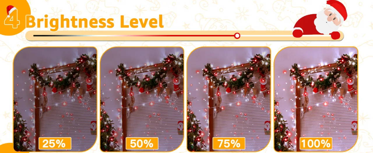 Features of Ollny's 400 leds clear cable multicolor Christmas lights