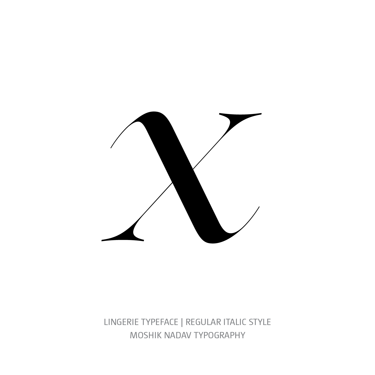 Lingerie Typeface Regular Italic x - Fashion fonts by Moshik Nadav Typography