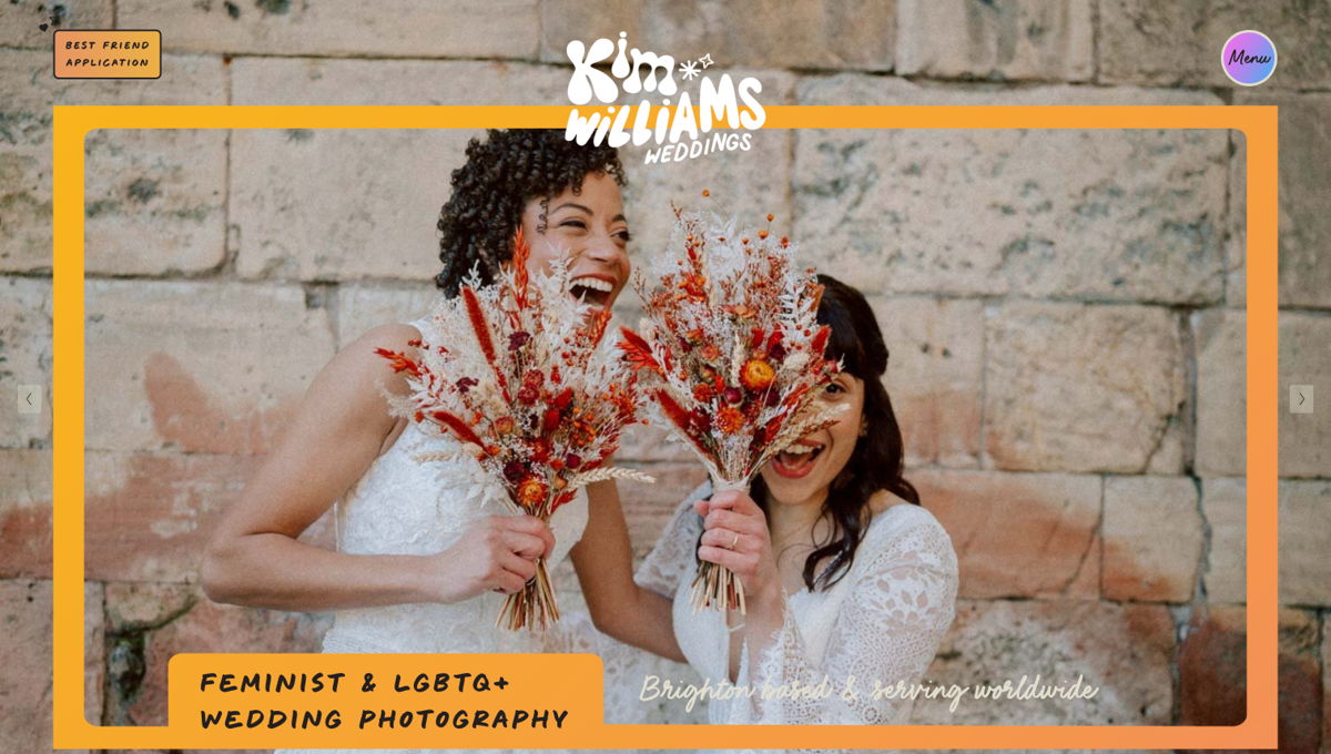 Screenshot of Kim Williams Weddings , from the wedding photography websites collection.