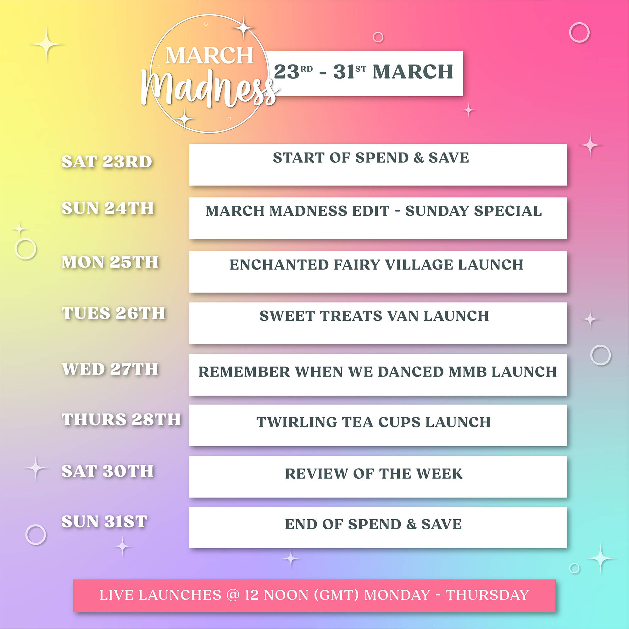 March Madness Brand New Launch List