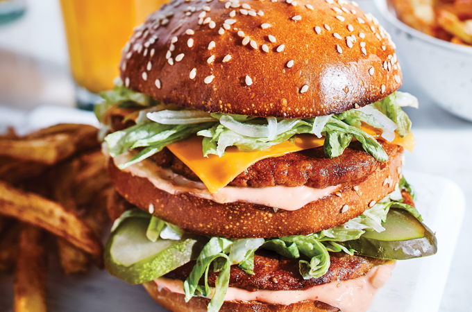 Burgers doubles végés à l’américaine