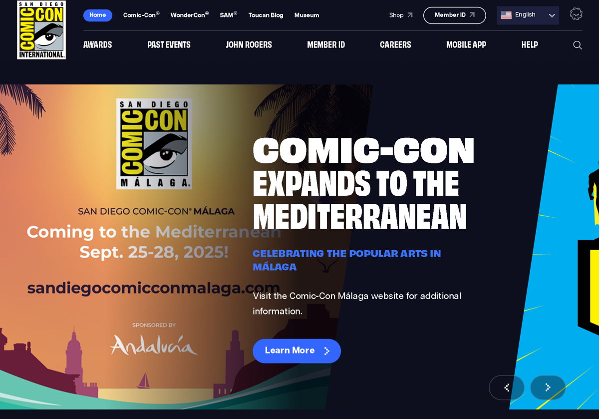 Screenshot of Comic-Con.org, from the conference websites collection.