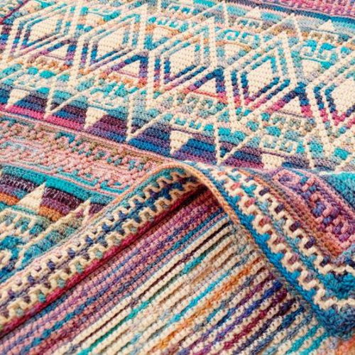 ANCIENT STORIES. Overlay mosaic crochet blanket pattern