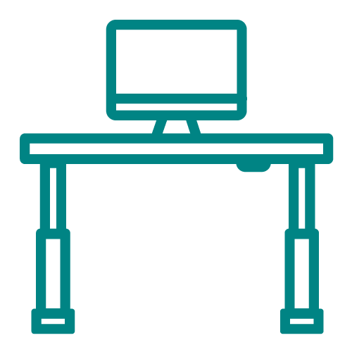 Height-adjustable desk icon
