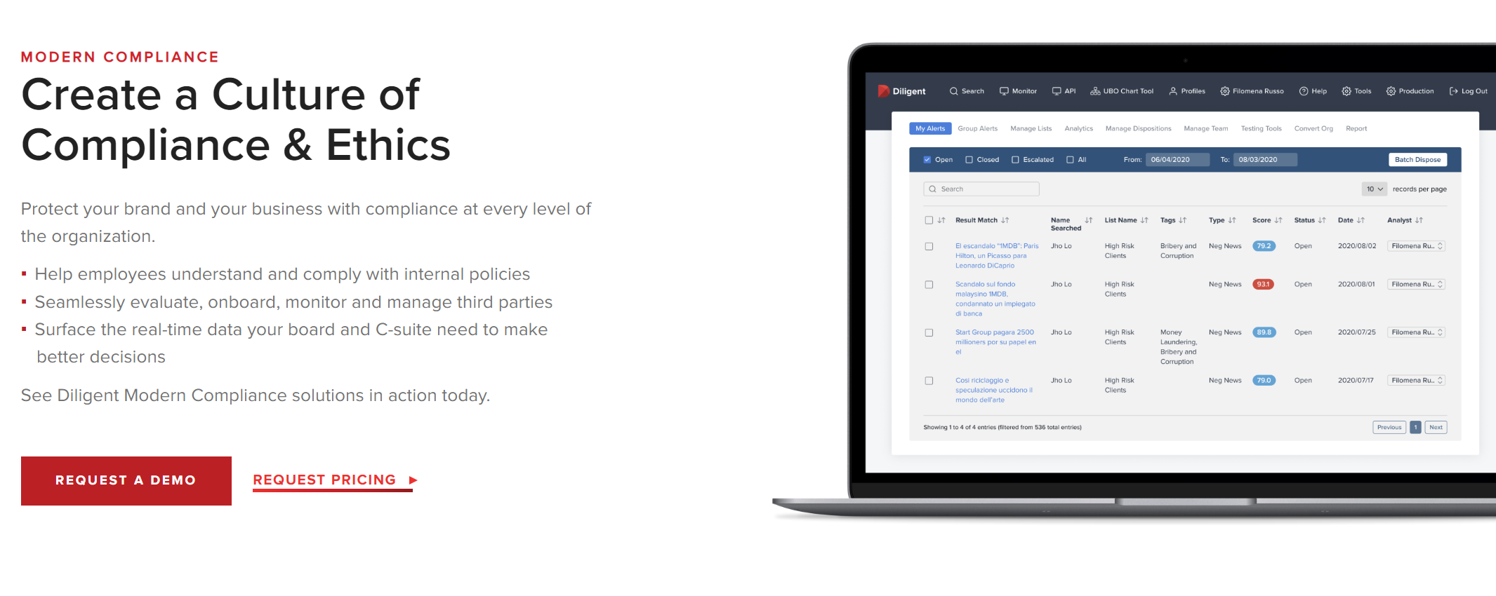 Diligent product / service