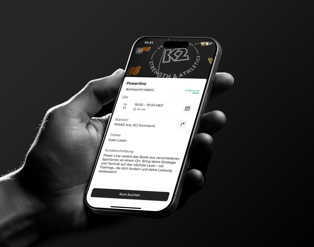 Checke freie Plätze in den Fitnesskursen in unserer Peaks App