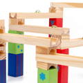 Montessori Wooden Marble Run set with non-toxic and safe build materials.