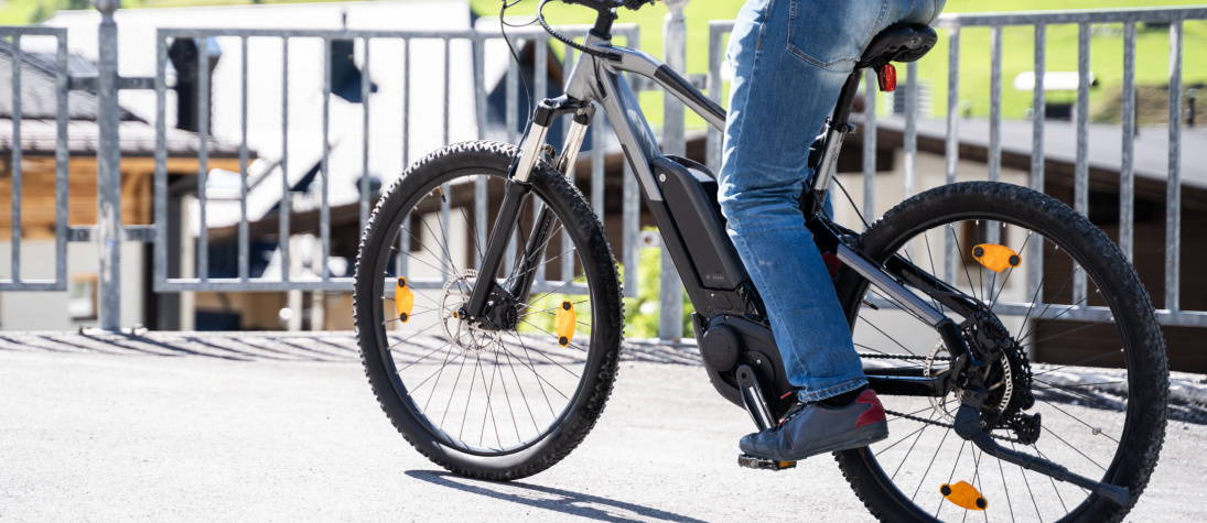 Man Riding E Bike Bicycle In City