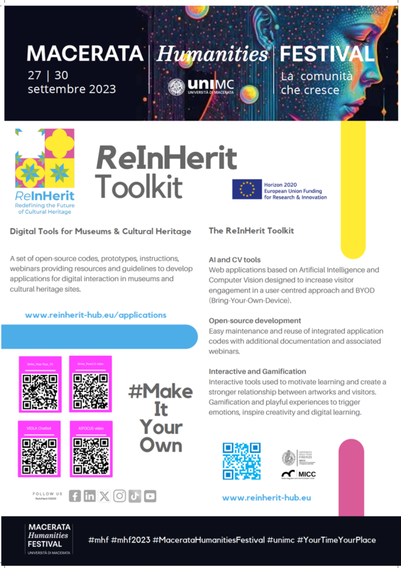 Poster ReInHerit Toolkit | Macerata Humanities Festival