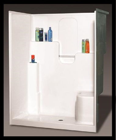 60IN. SHOWER WITH SLIDING ENCLOSURE-BONE/WHITE 60IN. SHOWER WITH SLIDING ENCLOSURE-BONE/WHITE