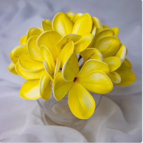 Bowen Frangipani Flowerhead (6 Pack) - Realistic Artificial Flowers - Image 2