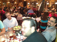 Bill Winterberg, Brian McLaughlin CEO of Redtail and Michael Kitces of Pinnacle enjoy some Chicago-style pizza.