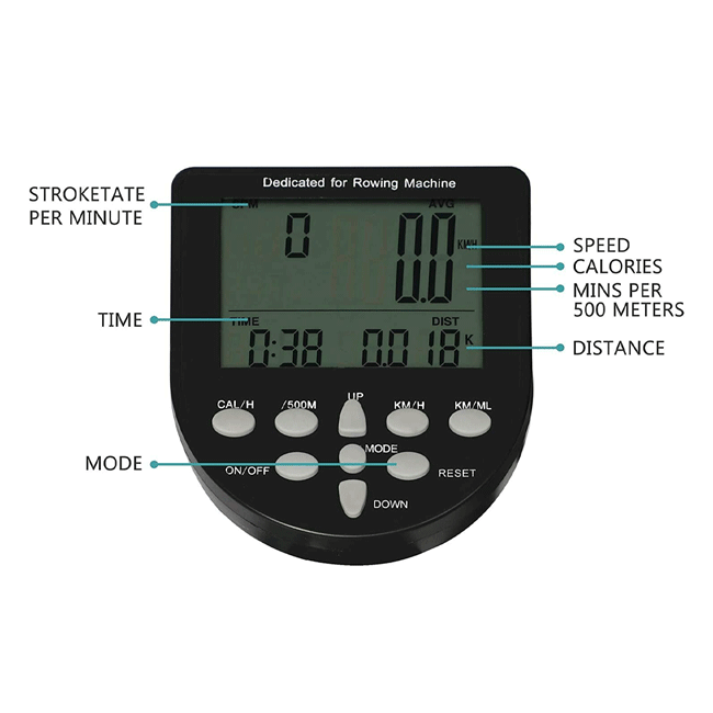 Water Rowing Machine Water Rower with Water Resistance & Large LCD Display for Home Use