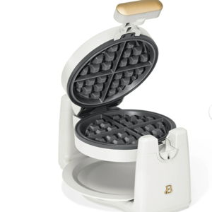 Beautiful Rotating Belgian Waffle Maker, White Icing by Drew Barrymore