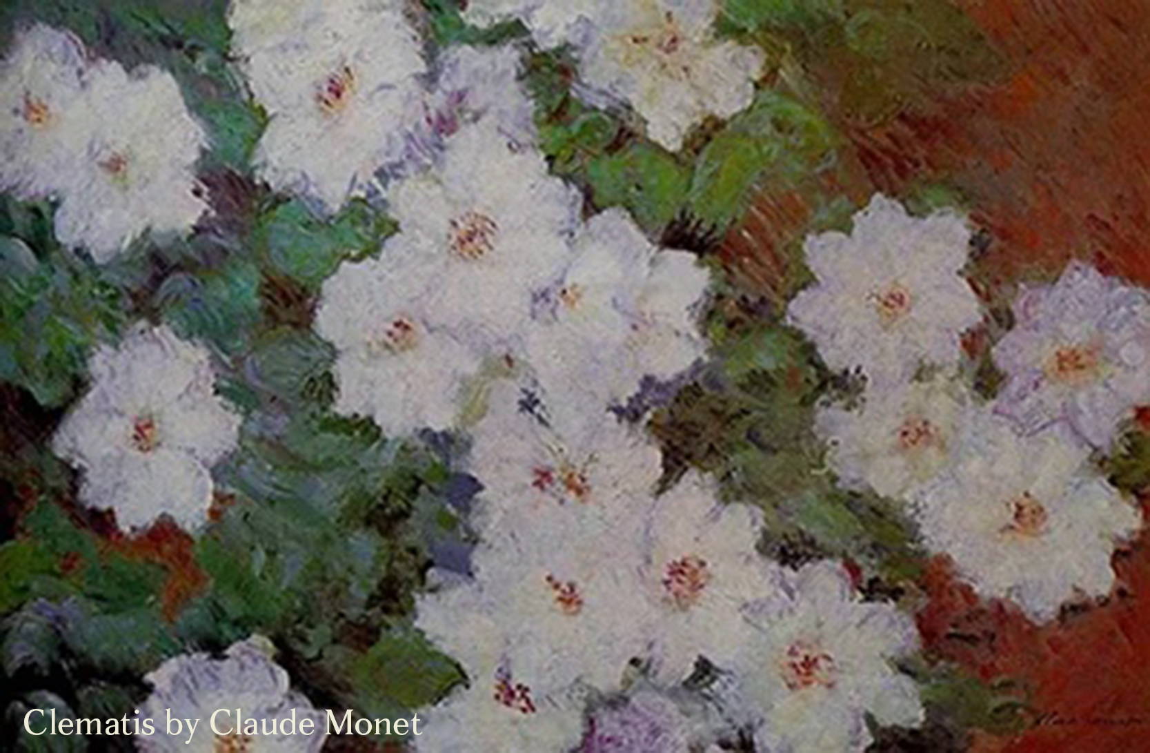 Wild at Heart - Clematis painting by Claude Monet