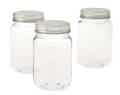 Mason jars on white background