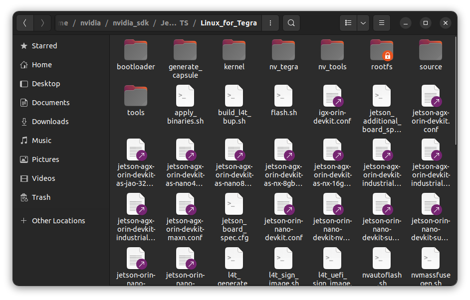 Inside of the Linux_for_Tegra folder