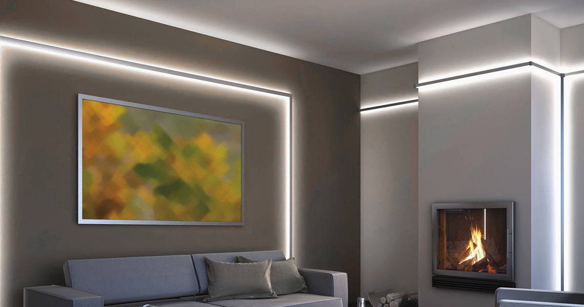 living room 6000k cool white LED light strip