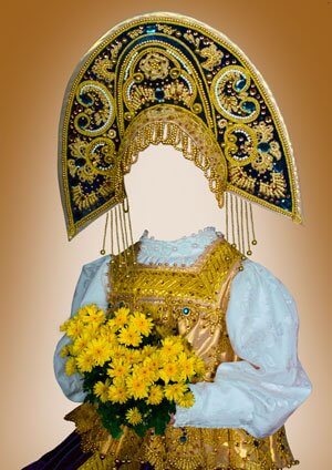 Фотошоп PSD исходник для монтажа - девочка с кокошником