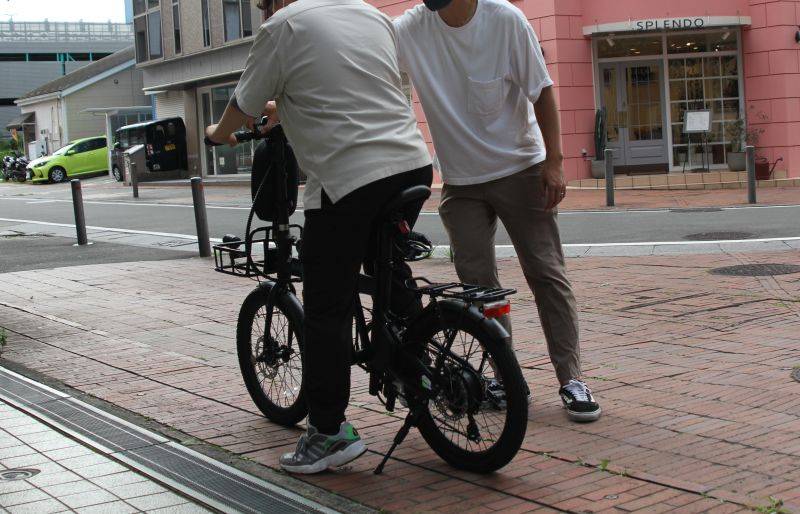 自転車の試乗中