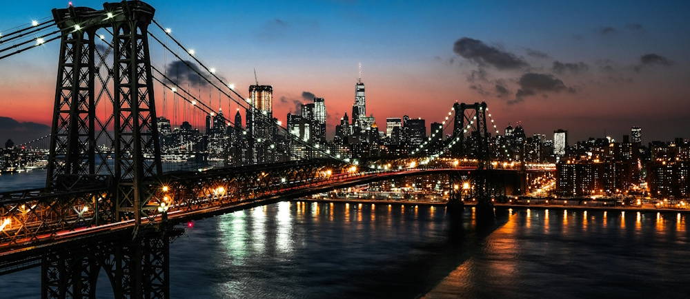 Photo from Unsplash of New York skyline and river in the foreground