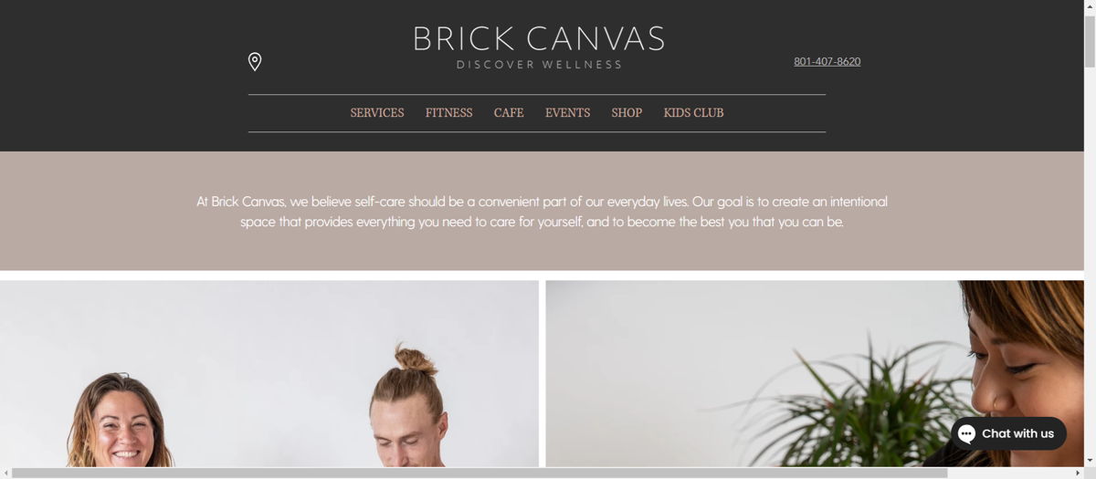 Screenshot of Brick Canvas, from the salon websites collection.