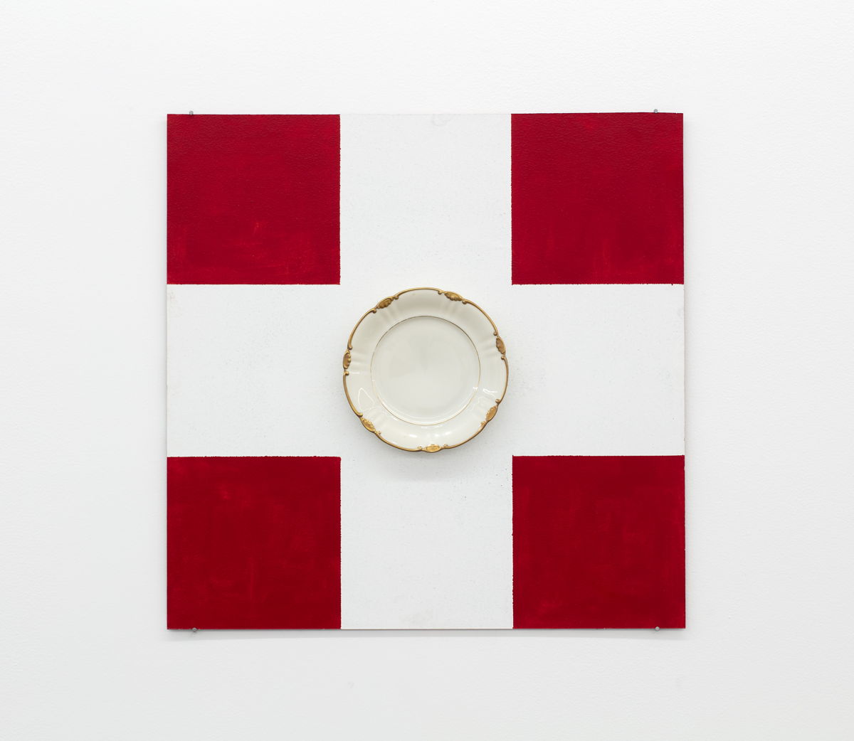 Red and White Cross with Plate
