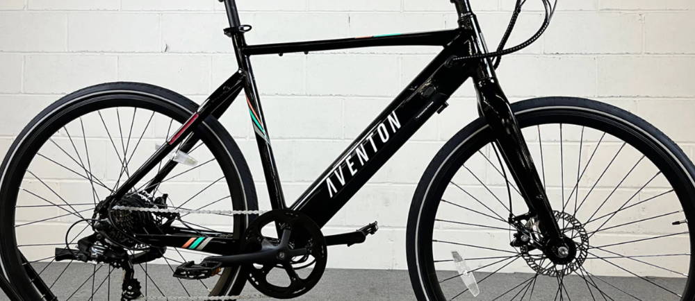 a black Aventon Soltera electric city bike