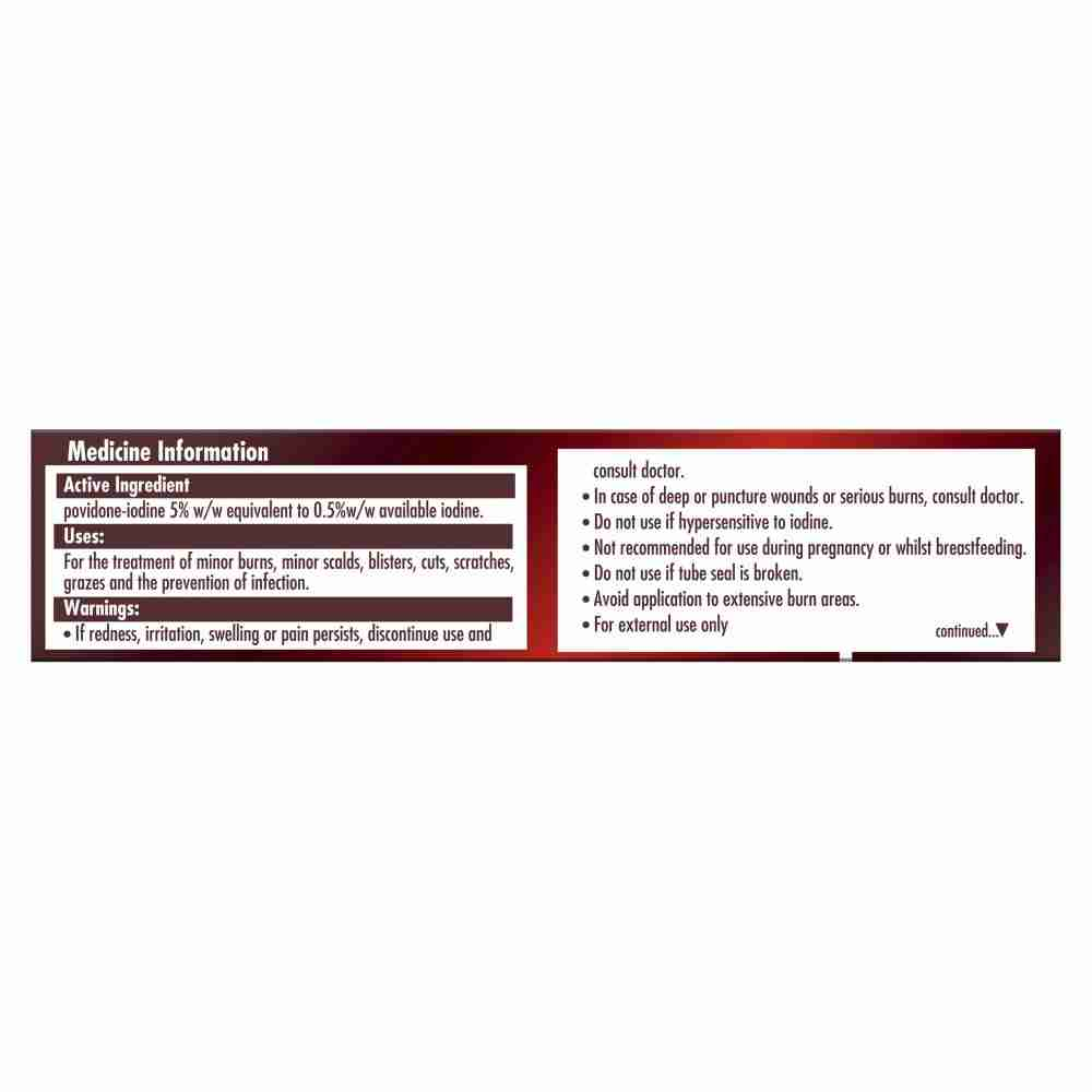 Betadine Antiseptic First Aid Cream 20g ARTG ID 29559 - Image 3
