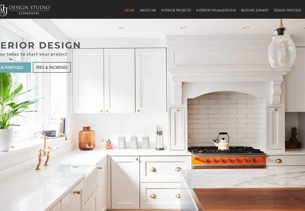 Screenshot of JJ Design Studio, from the architecture portfolios collection.
