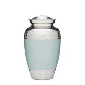 Blue Enamel & Nickel Urn