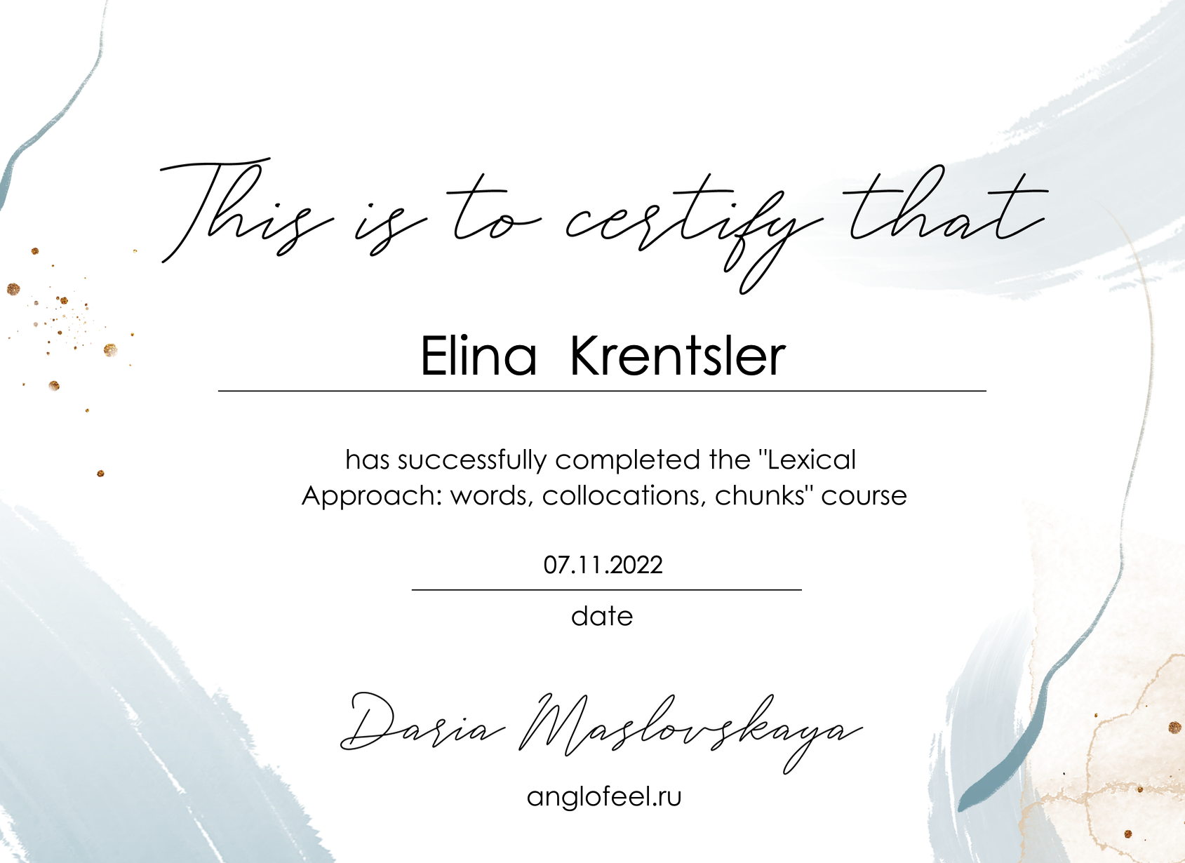 Language Proficiency Certificate