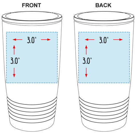 Custom Logo Tumblers 20 oz Laser Engraved Business Logo Sizing