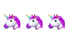 3 unicorn emojis