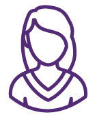 Purple outline of a woman