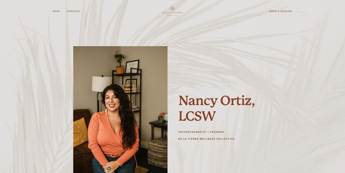 Screenshot of Nancy Ortiz, LCSW | Psychotherapist, from the brown websites collection.