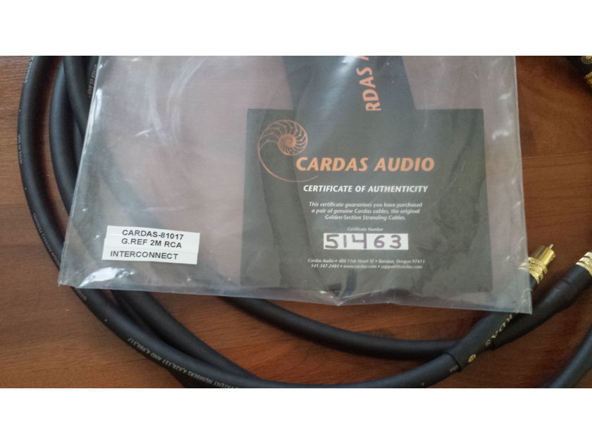 Cardas Audio Golden Ref int 2 meter RCA - Stereophile Recommended - Like New