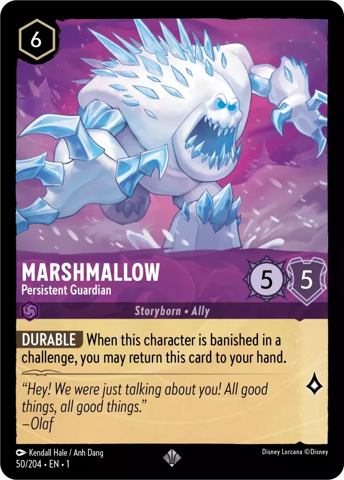 Marshmallow card from Disney's Lorcana: The First Chapter.