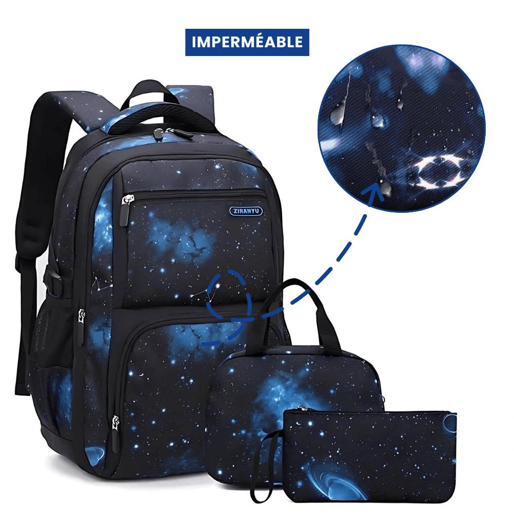 Sac à Dos Bandoulière Jul - Grande Capacité, Tissu Polyester Résistant à L'eau - Réglable, Dos Aéré - Pour école, Voyage, Cadeau Noël/Halloween