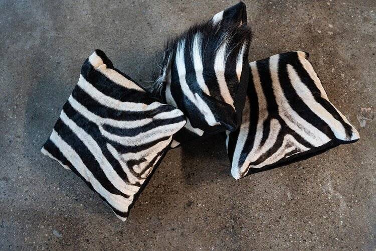 zebra hide pillows